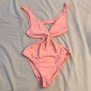 Pastel pink/ coral one piece swim wear